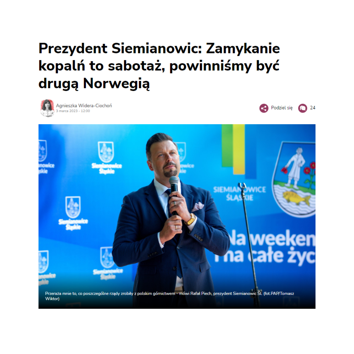 portalsamorzadowy.pl | Prezydent Siemianowic: Zamykanie kopalń to sabotaż, powinniśmy być drugą Norwegią