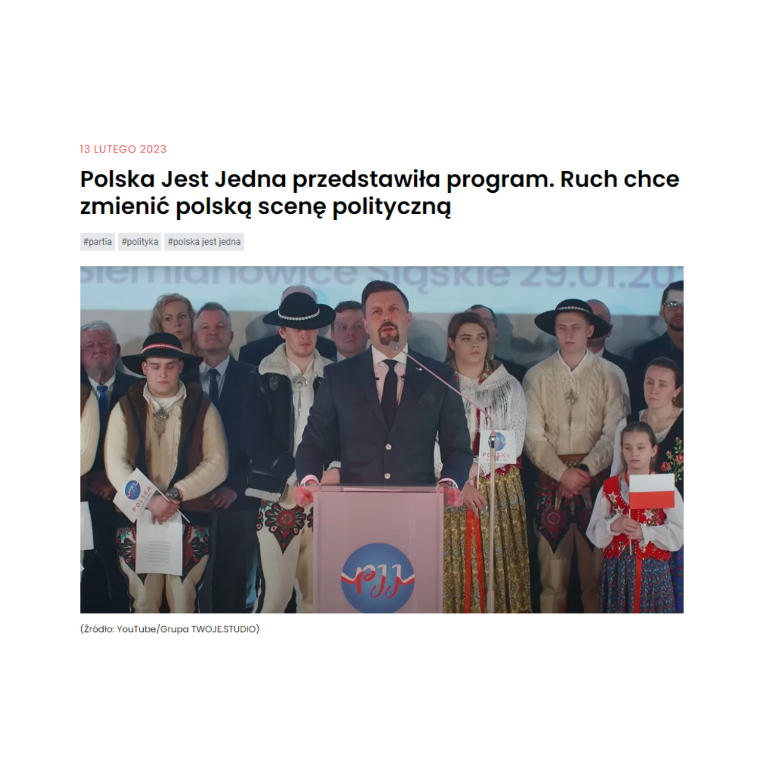 pch24.pl | Polska Jest Jedna przedstawiła program. Ruch chce zmienić polską scenę polityczną